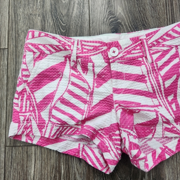 Lilly Pulitzer Pink White Yacht Sea Walsh Sailboat Print Shorts 0 - Picture 2 of 14